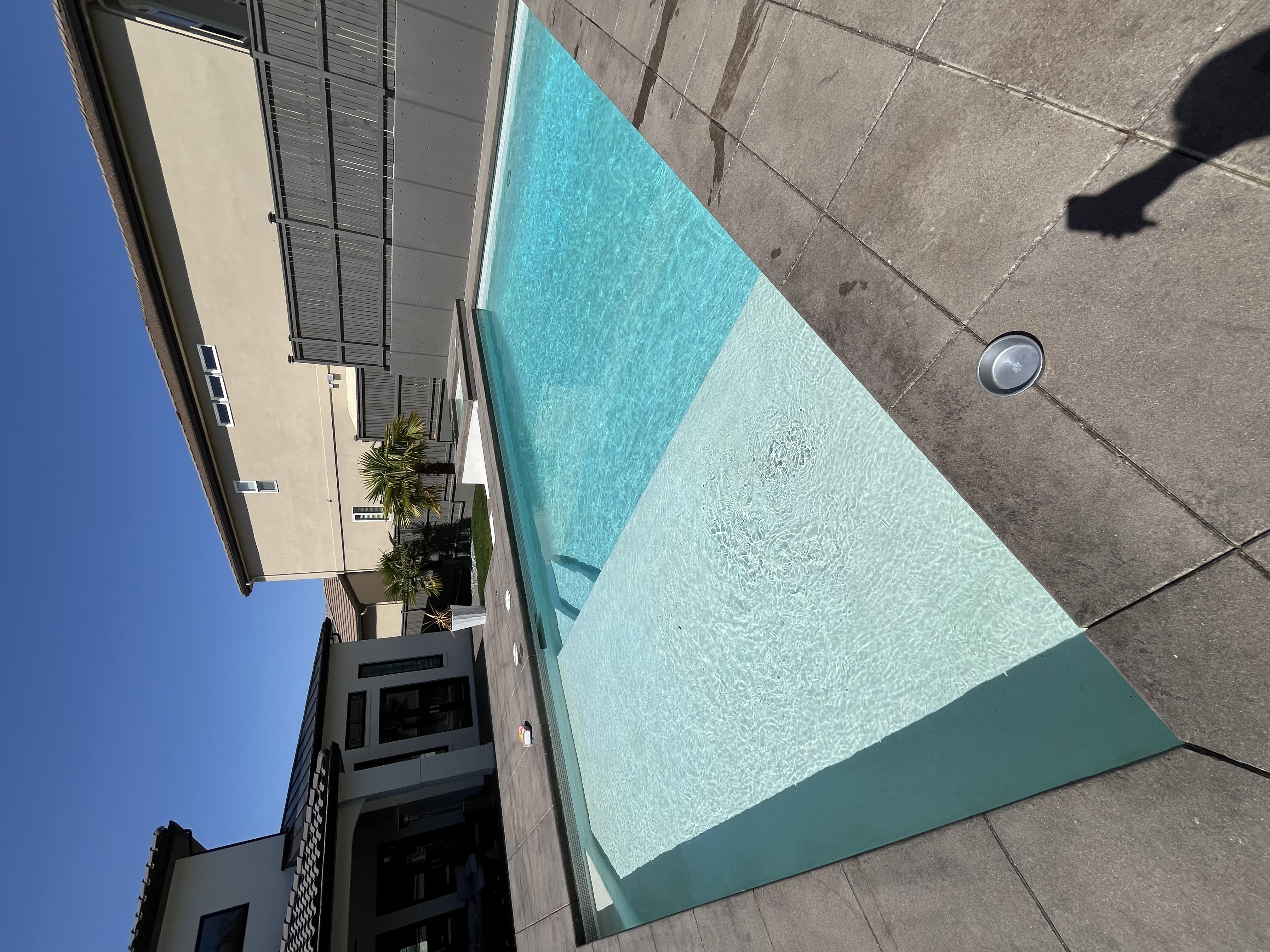 Pristine rectangular pool with crystal clear water